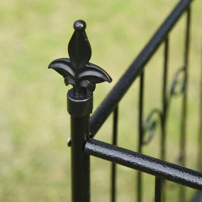 7.2FT Metal Garden Arbor, Double Doors, 2 Side Baskets, Black Garden Arches at Gallery Canada