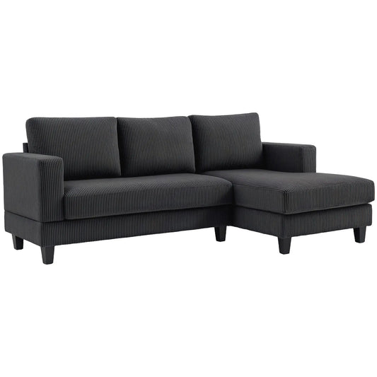L Shaped Couch with Chaise Lounge, Spring Cushion, Grey Sofas & Reclining Chairs Charcaol Grey at Gallery Canada
