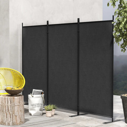 3 Panel Folding Privacy Screen, 5.8FT Tall, UV30+ Protection, Dark Grey Side Awnings at Gallery Canada