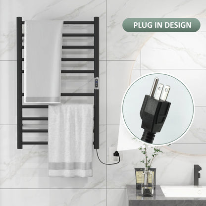 Wall Mounted Heated Towel Rack, 10-Bar Electric Warmer, Adjustable Temperature Bath Accessories at Gallery Canada