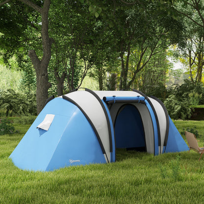 Camping Tent with 2 Bedrooms and Living Area, 3000mm Waterproof Family Tent, for Fishing Hiking Festival, Blue at Gallery Canada