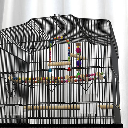 36" Bird Cage with Accessories, Handle, Mesh Cover, Black Bird Cages at Gallery Canada
