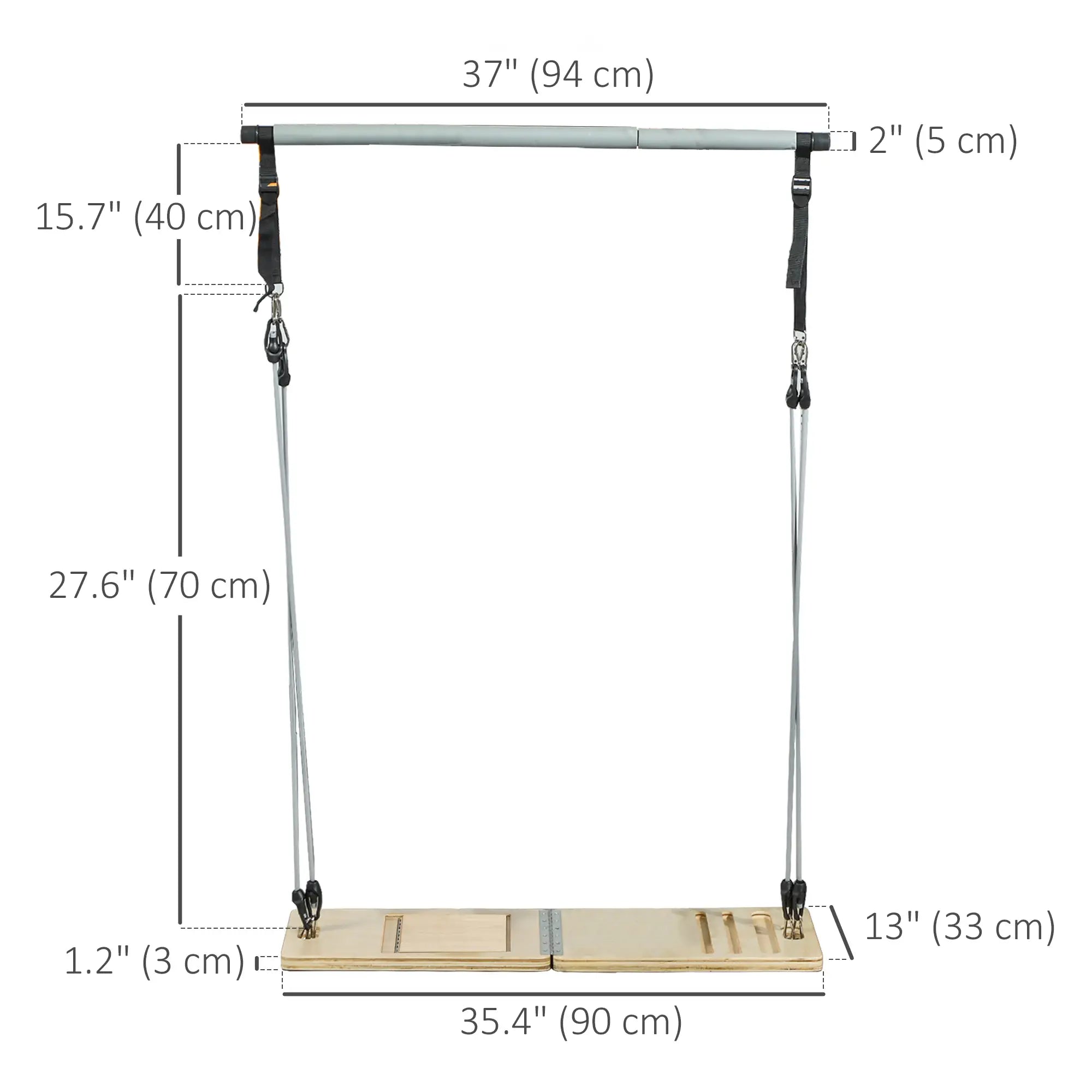 Pilates Bar Kit, Resistance Bands, Foldable Calf Stretch Board, Grey More-Strength Training Equipment at Gallery Canada