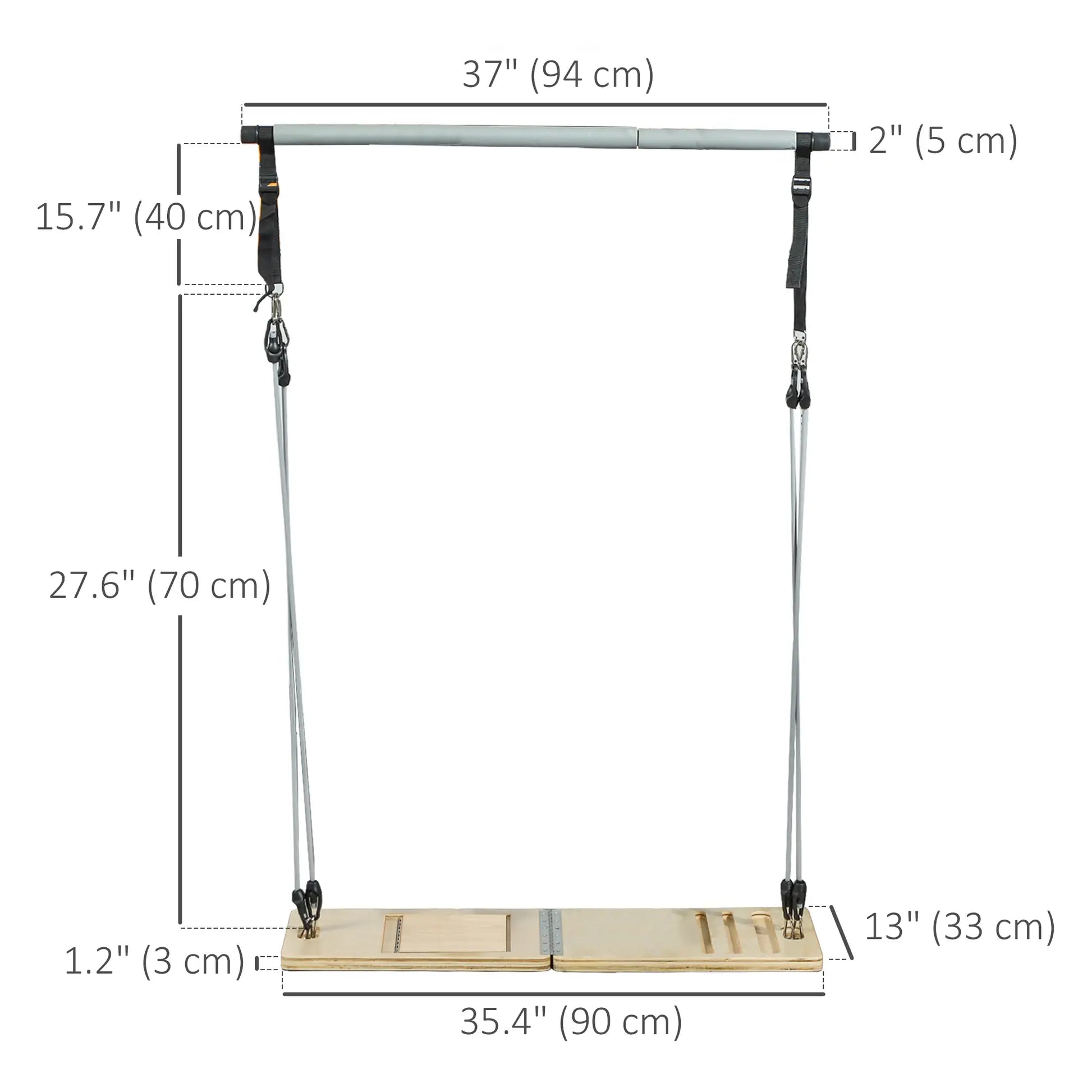 Pilates Bar Kit, Resistance Bands, Foldable Calf Stretch Board, Grey More-Strength Training Equipment at Gallery Canada