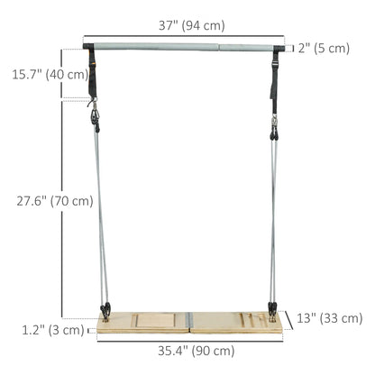 Pilates Bar Kit, Resistance Bands, Foldable Calf Stretch Board, Grey More-Strength Training Equipment at Gallery Canada