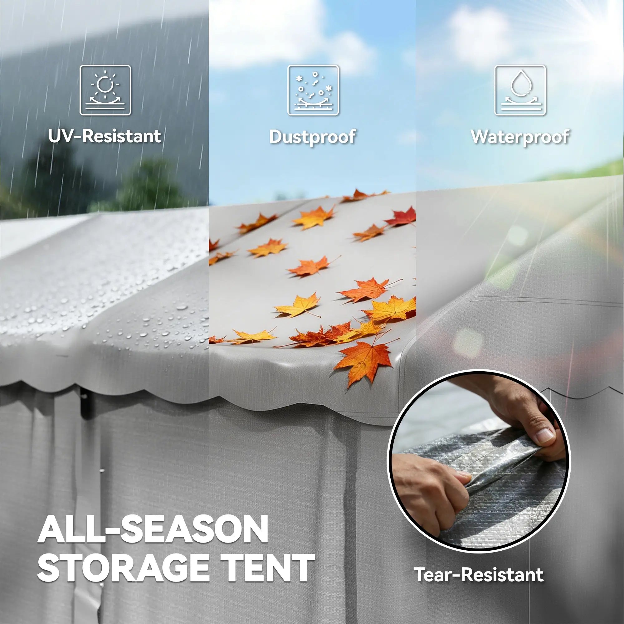 20' x 10' Portable Shed, Outdoor Storage Tent, Light Grey Portable Shed at Gallery Canada