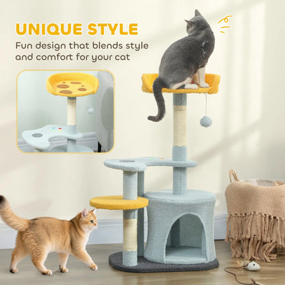 Cat Tree, 31.5 Inch, with Perch, Platform, Condo, Scratching Post, Blue Cat Posts at Gallery Canada