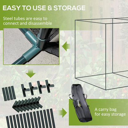 6.5 x 3.3ft Crop Cage, Plant Protector, Zippered Door, Storage Bag, Green Walk In Greenhouses at Gallery Canada