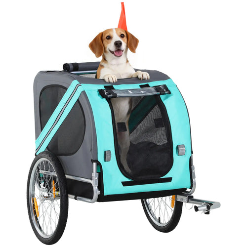 Dog Bike Trailer, Pet Cart, Foldable, Bicycle Wagon, Green