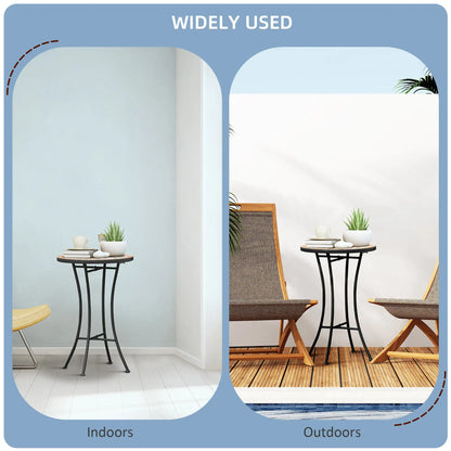 Round Mosaic Patio Table, Metal Frame, Outdoor Garden Furniture, Yellow Grey Patio Side Tables at Gallery Canada