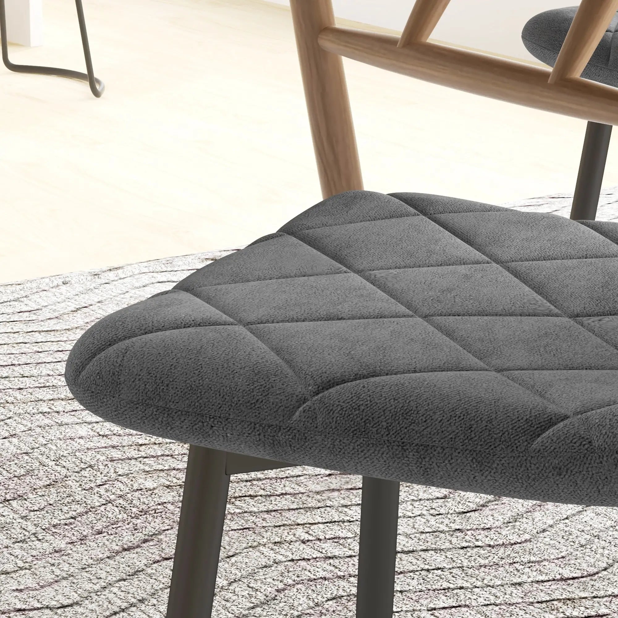 Upholstered Dining Chairs Set of 4, Steel Legs, Modern Kitchen Chairs, Grey Bar Stools at Gallery Canada