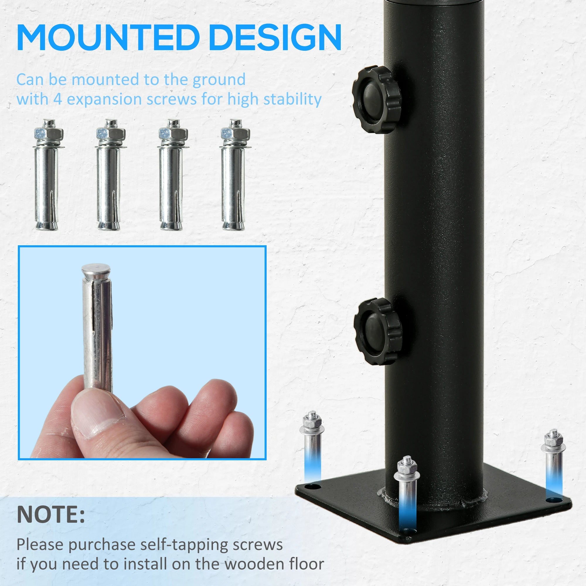 Deck Mount Umbrella Holder, Outdoor Base Stand, Black Umbrella Bases at Gallery Canada