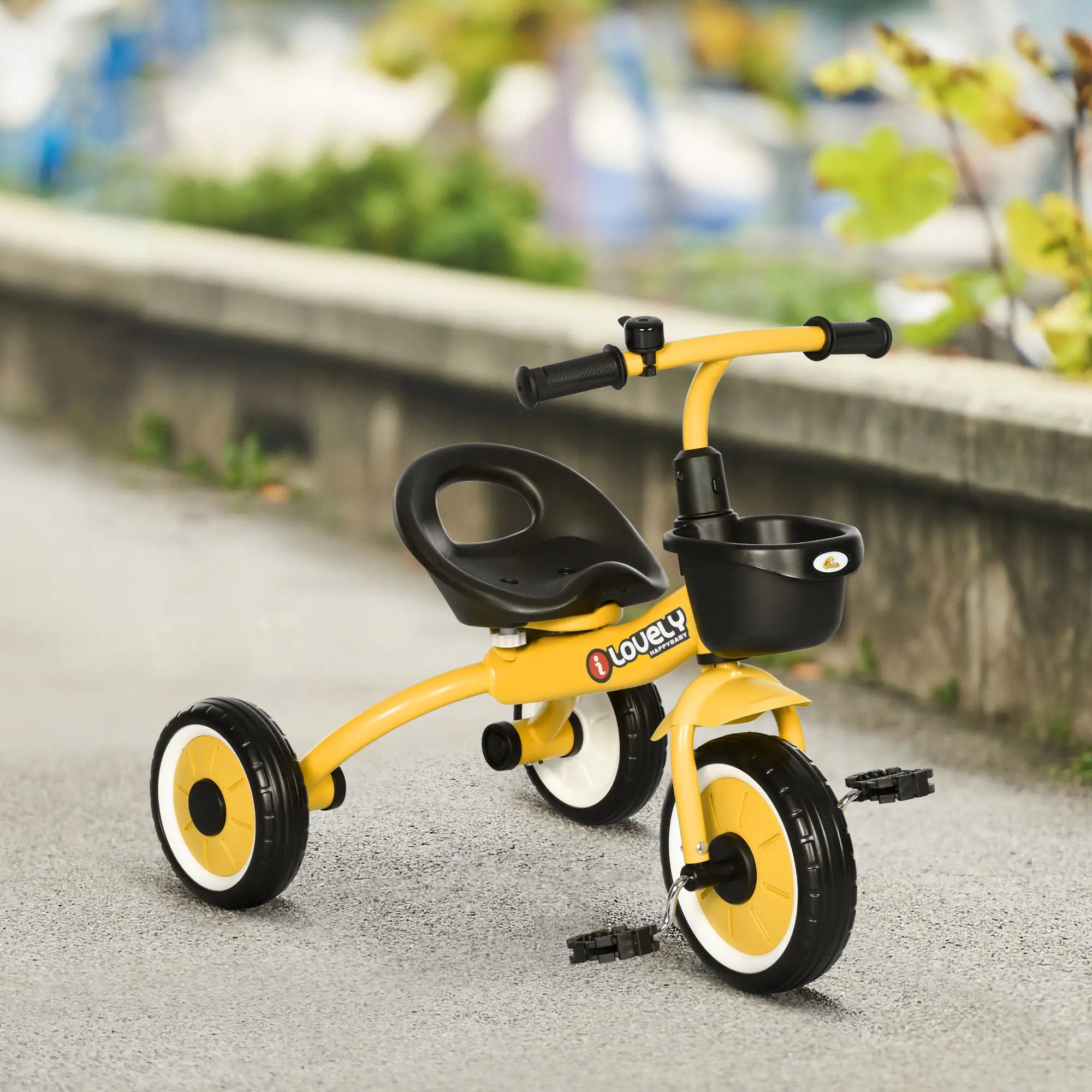 Toddler Tricycle for 2-5 Year Olds, Adjustable Seat, Basket, Bell, Yellow Tricycles for Kids at Gallery Canada