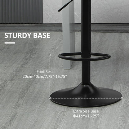 Swivel Barstools Set of 2, Adjustable Height, PU Leather, Grey Bar Stools at Gallery Canada