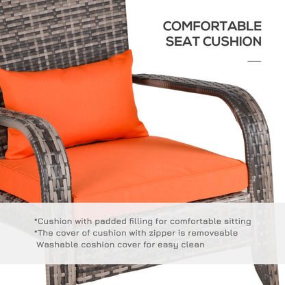 Patio Wicker Adirondack Chair, Outdoor PE Rattan, Orange Patio Chairs at Gallery Canada