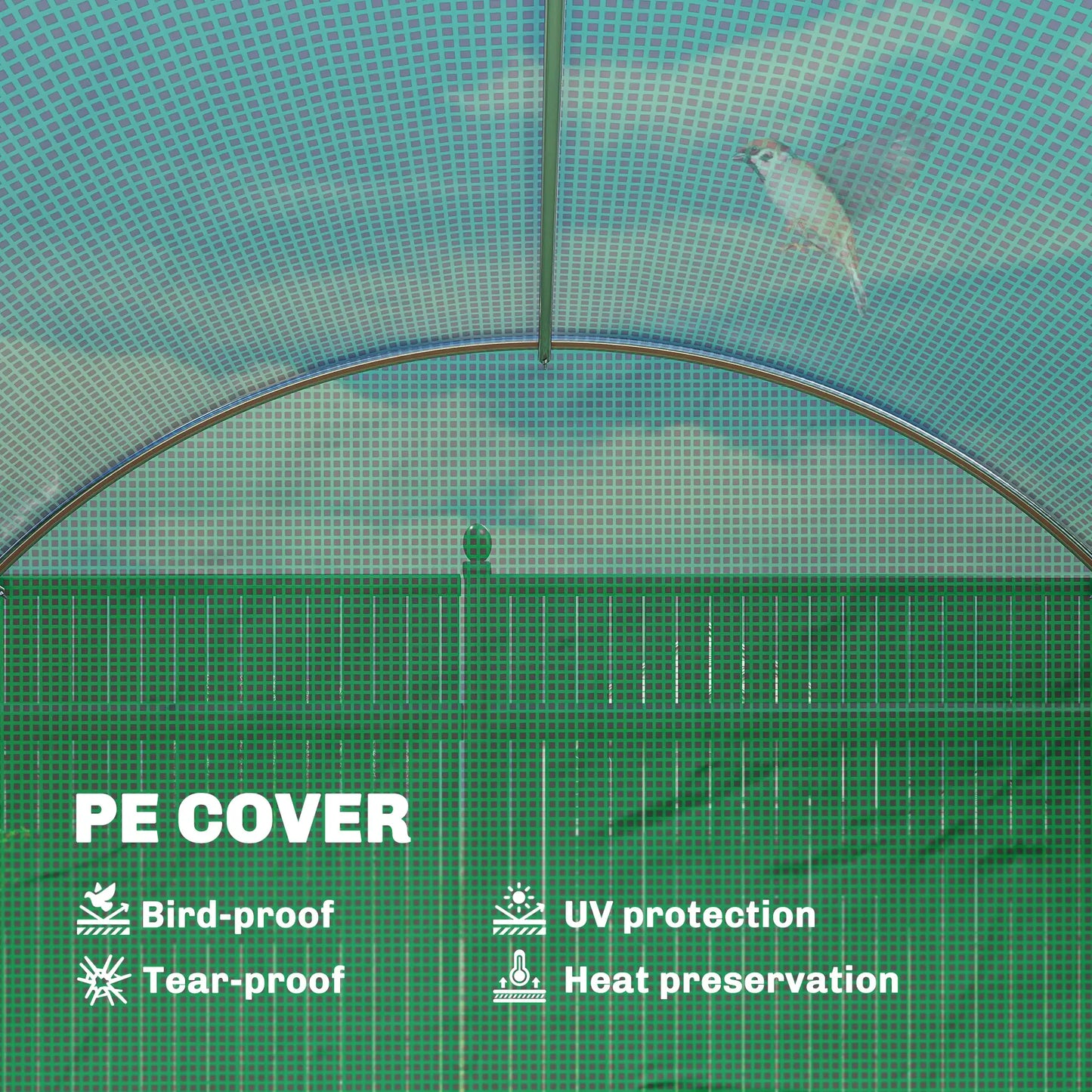 Walk-in Tunnel Greenhouse, 20'x10'x7', PE Cover, Mesh Door, Green Tunnel Greenhouses at Gallery Canada