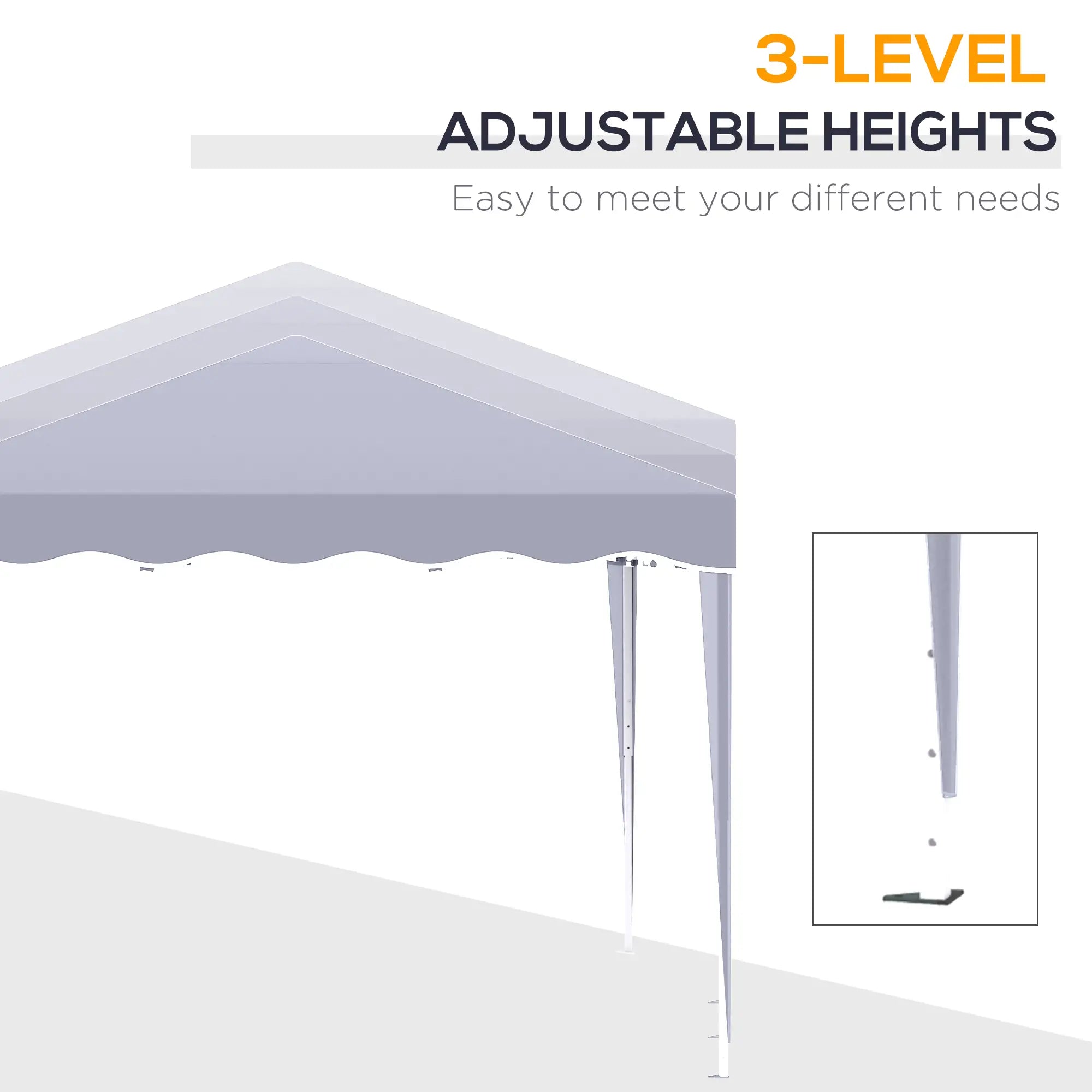 10' x 10' Pop Up Canopy Tent, Adjustable Height, Carry Bag, White Pop Up Canopies at Gallery Canada