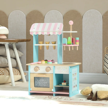 Wooden Ice Cream Toy Shop, Pretend Play Food Store with Oven, Ages 3+ Toy Playsets at Gallery Canada