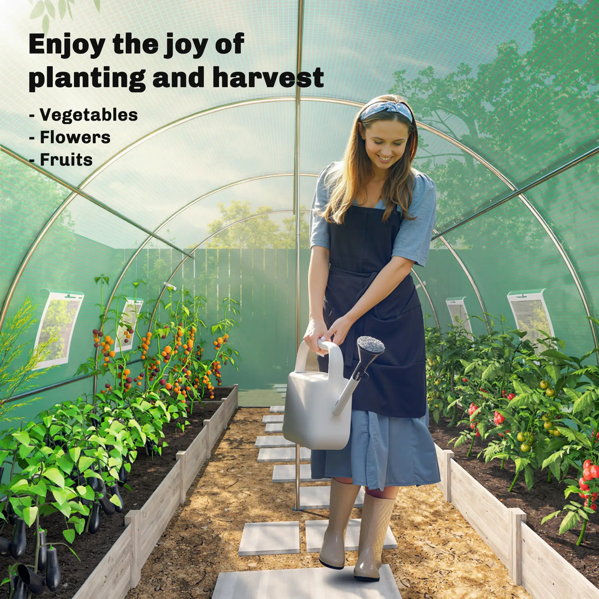Walk-in Tunnel Greenhouse, 13'x9.8'x6.6', Green Tunnel Greenhouses at Gallery Canada