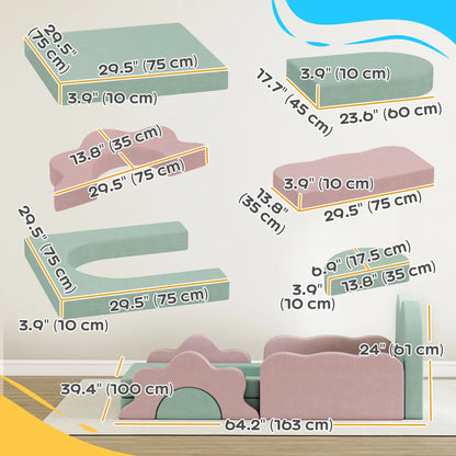 12-Piece Climbing Toys for Toddlers, Indoor Play Set, Green Kids Gym & Playmats at Gallery Canada