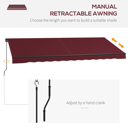 15' x 10' Retractable Awning, UV Resistant Sunshade, Wine Red Window Awnings at Gallery Canada