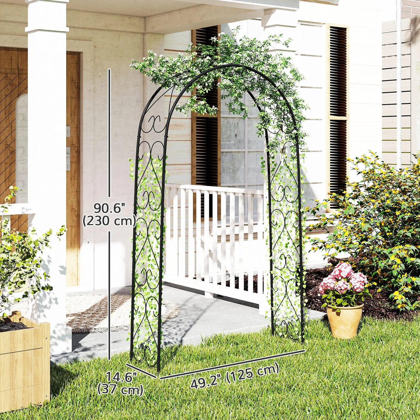 Steel Garden Arch, 7.5' Arbor Trellis for Climbing Plants, Roses Garden Arches at Gallery Canada
