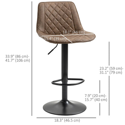 Swivel Counter Height Barstools Set of 2, Adjustable, Dark Brown Bar Stools at Gallery Canada