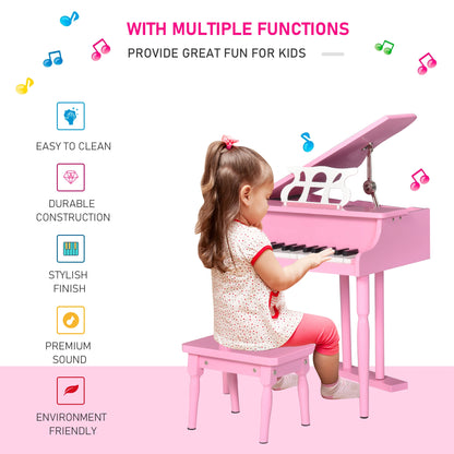 Modern Kids Piano, 30 Keys, Mini Toy with Music Stand, Pink Electronic Musical Pianos at Gallery Canada