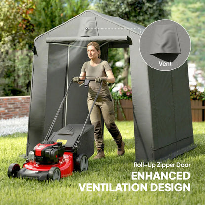 7.5' x 6.2' Portable Shed, Waterproof Bike Tent, Dark Grey Portable Shed at Gallery Canada