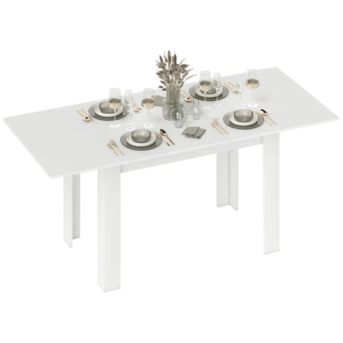 Modern Extendable Dining Table, 55.1 x 31.5 in, For 6-8 People, White
