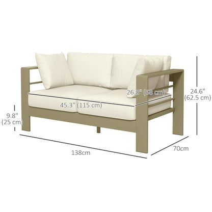 Outdoor Loveseat, Garden Sofa with Cushions, 54.3"x27.6"x24.6", Cream White Patio Chairs at Gallery Canada