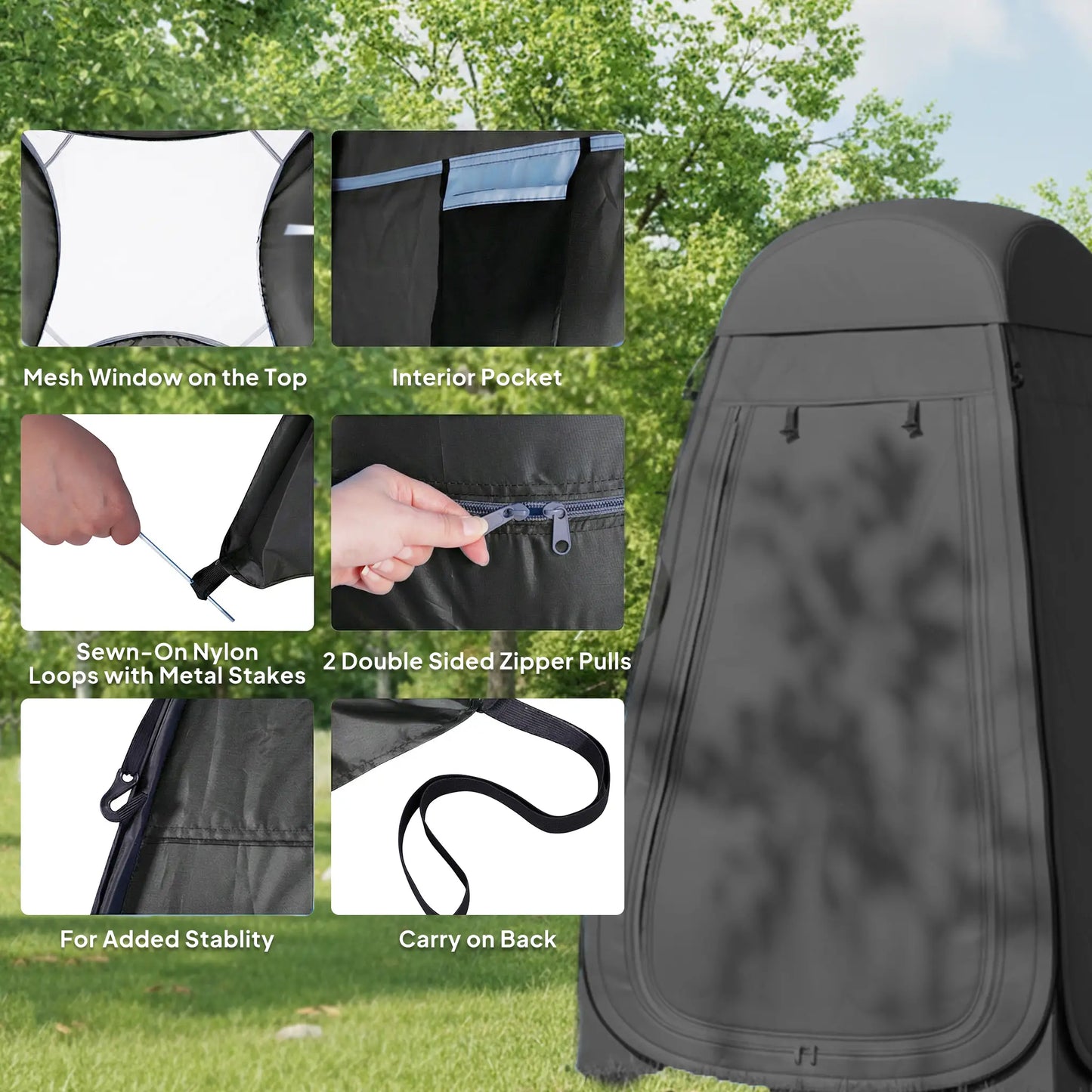 Pop Up Shower Tent, Portable Privacy Room, Black Camping Tents at Gallery Canada