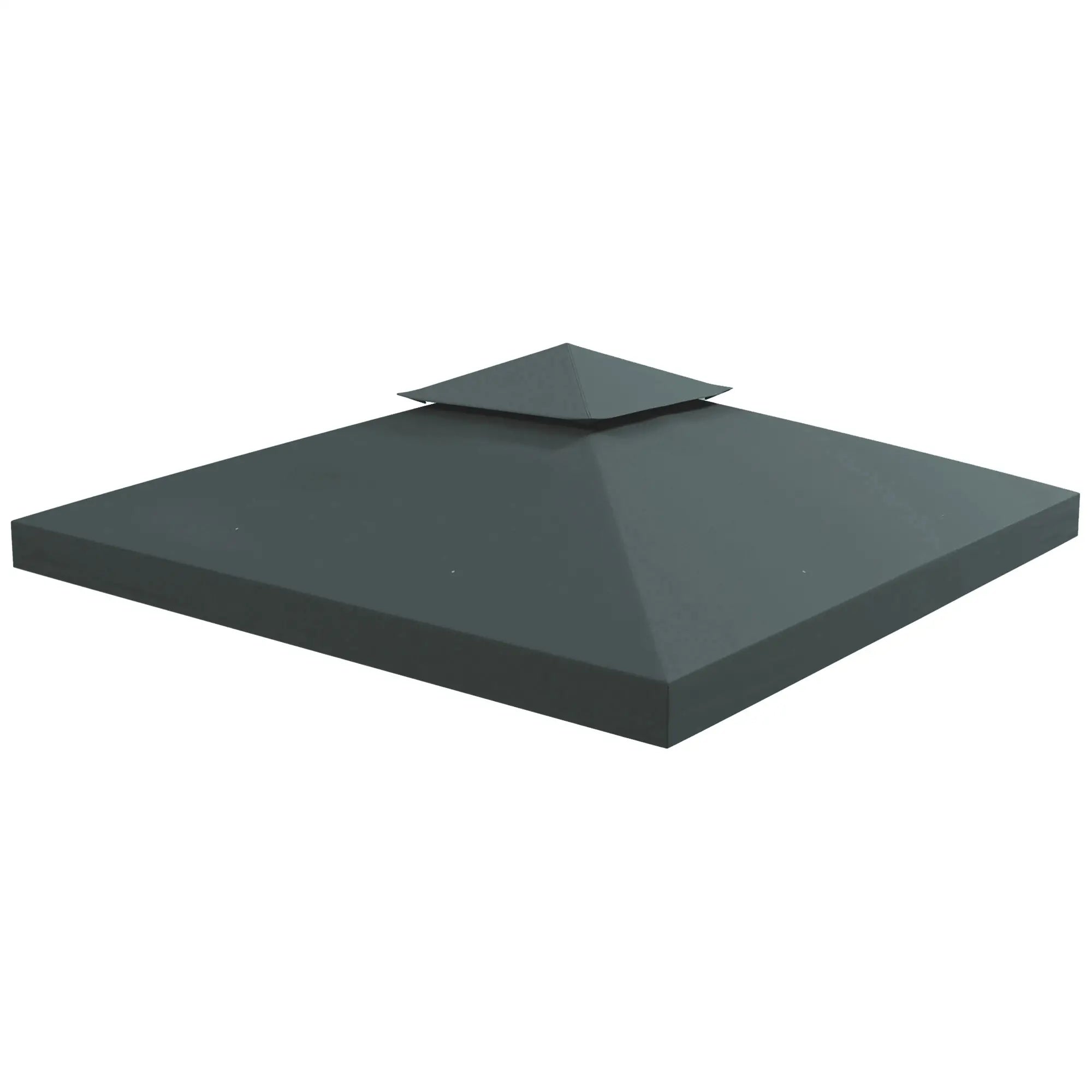 10' x 10' Square 2-Tier Gazebo Canopy, Charcoal Grey Gazebo Canopy Replacement at Gallery Canada
