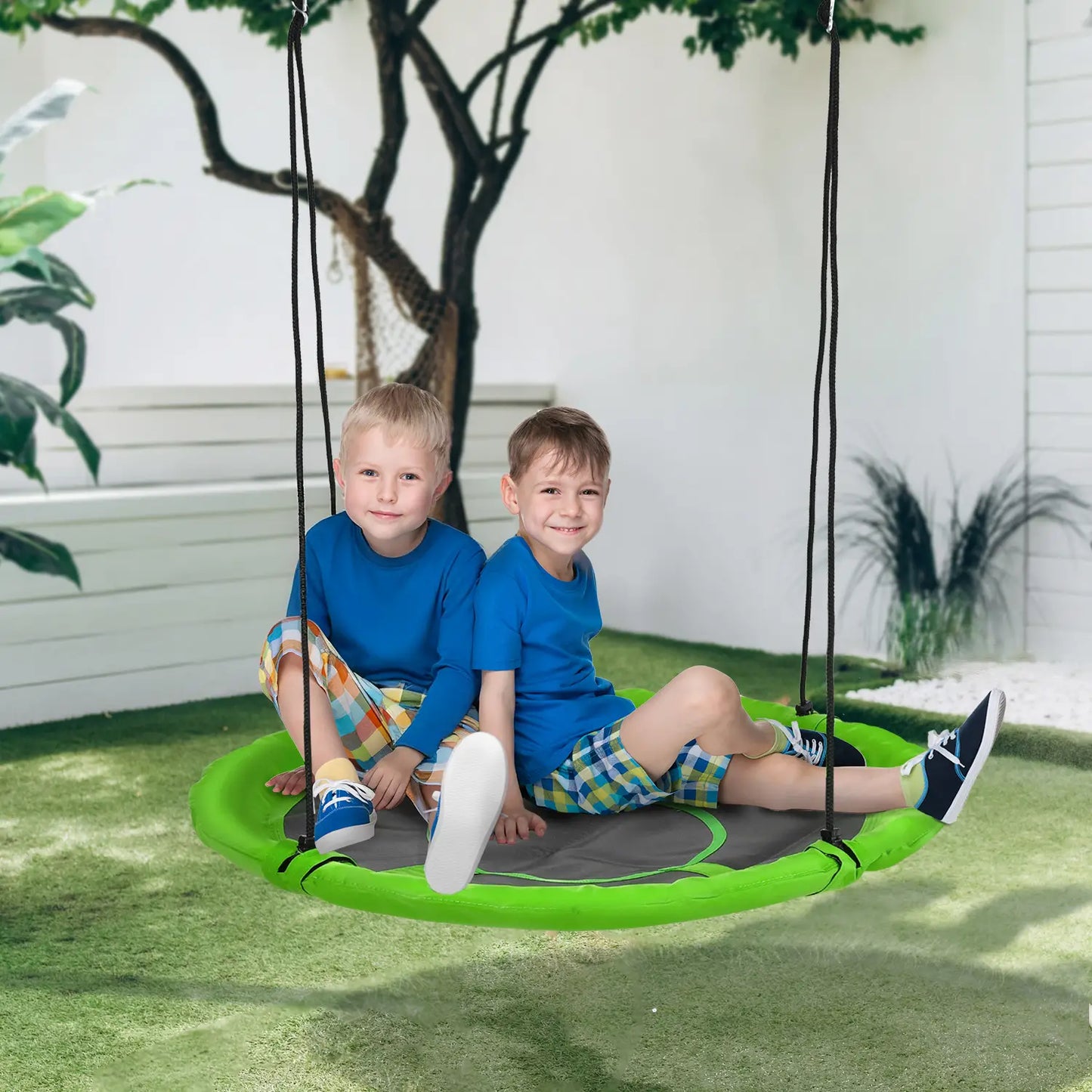 43.25" Saucer Swing, Adjustable Rope Seat, Indoor Outdoor, Green Gym Sets & Swings at Gallery Canada