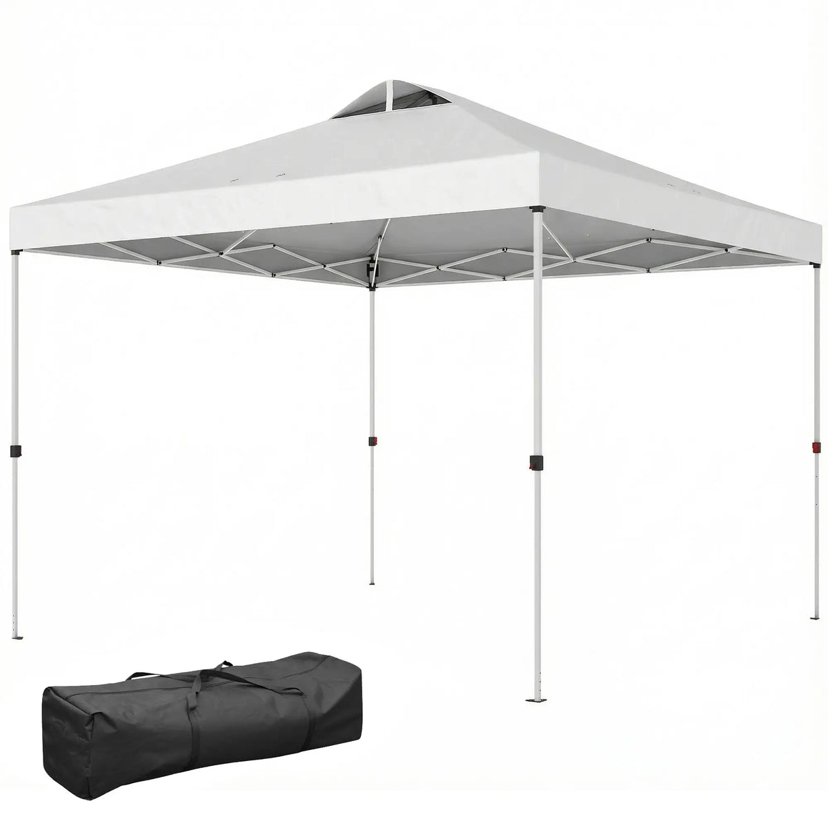 Tente à Dôme Pop-Up, Imperméable, 9,8' x 9,8', Avec Sac de Transport, Blanc
