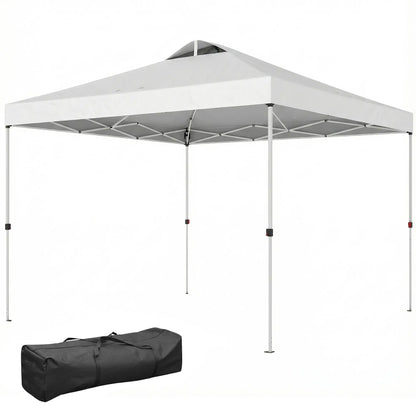 Tente à Dôme Pop-Up, Imperméable, 9,8' x 9,8', Avec Sac de Transport, Blanc