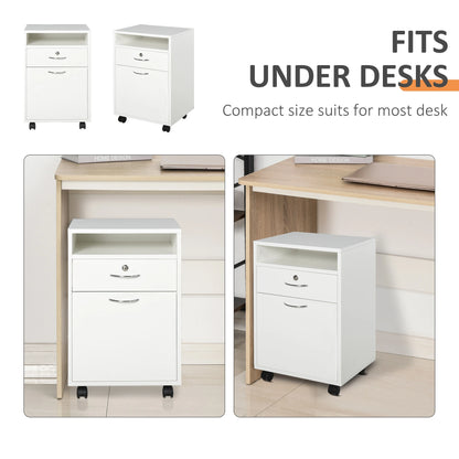 24" Vertical Filing Cabinet with Lock, Mobile, White Office Cabinets & Cupboards at Gallery Canada