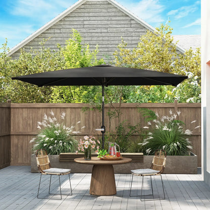 6.4 x 9.7ft Rectangle Aluminum Tilt Patio Umbrella, With Crank, Black Offset Cantilever Umbrellas at Gallery Canada