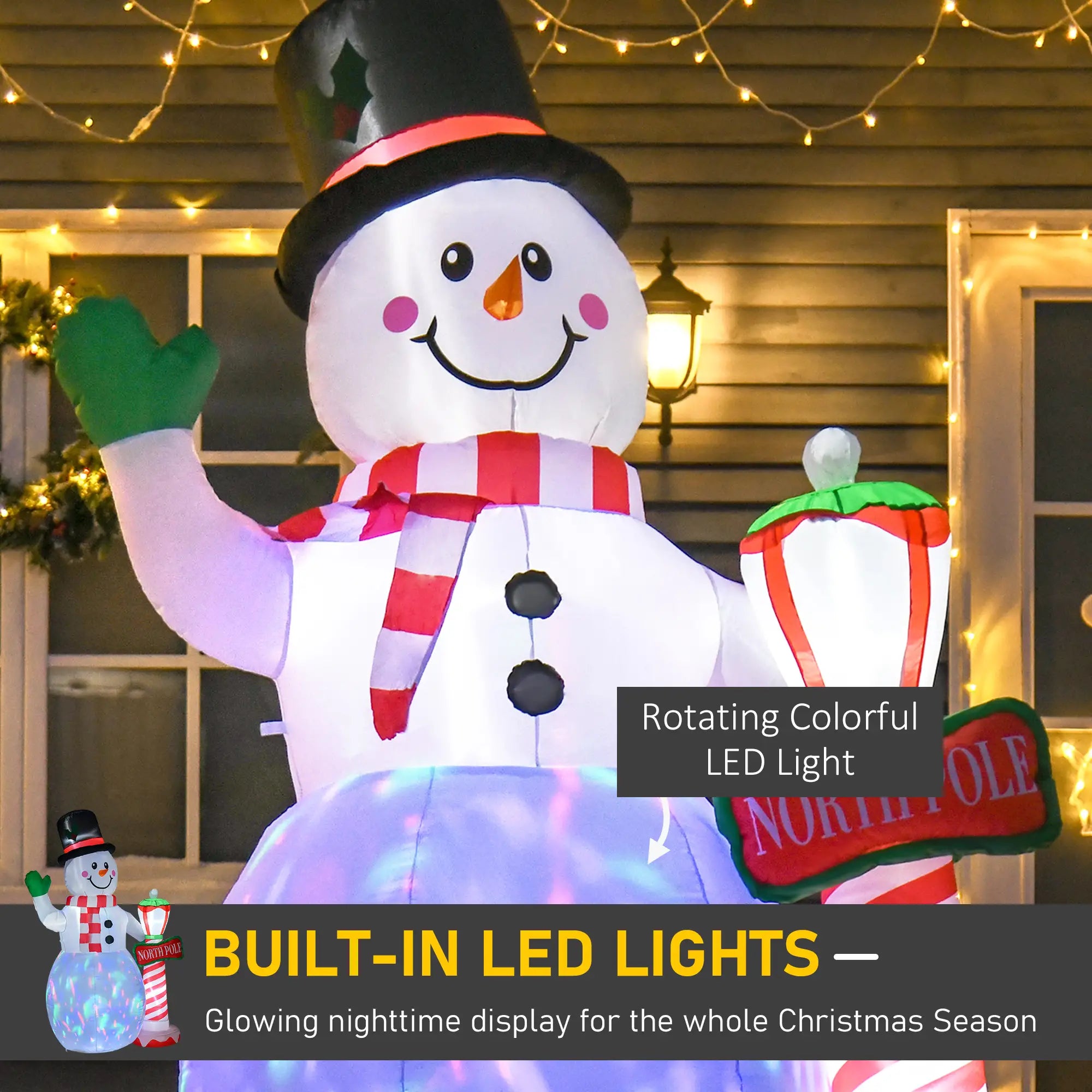 7.9ft Inflatable Snowman Decoration, Lighted, Indoor Outdoor Christmas Inflatables at Gallery Canada