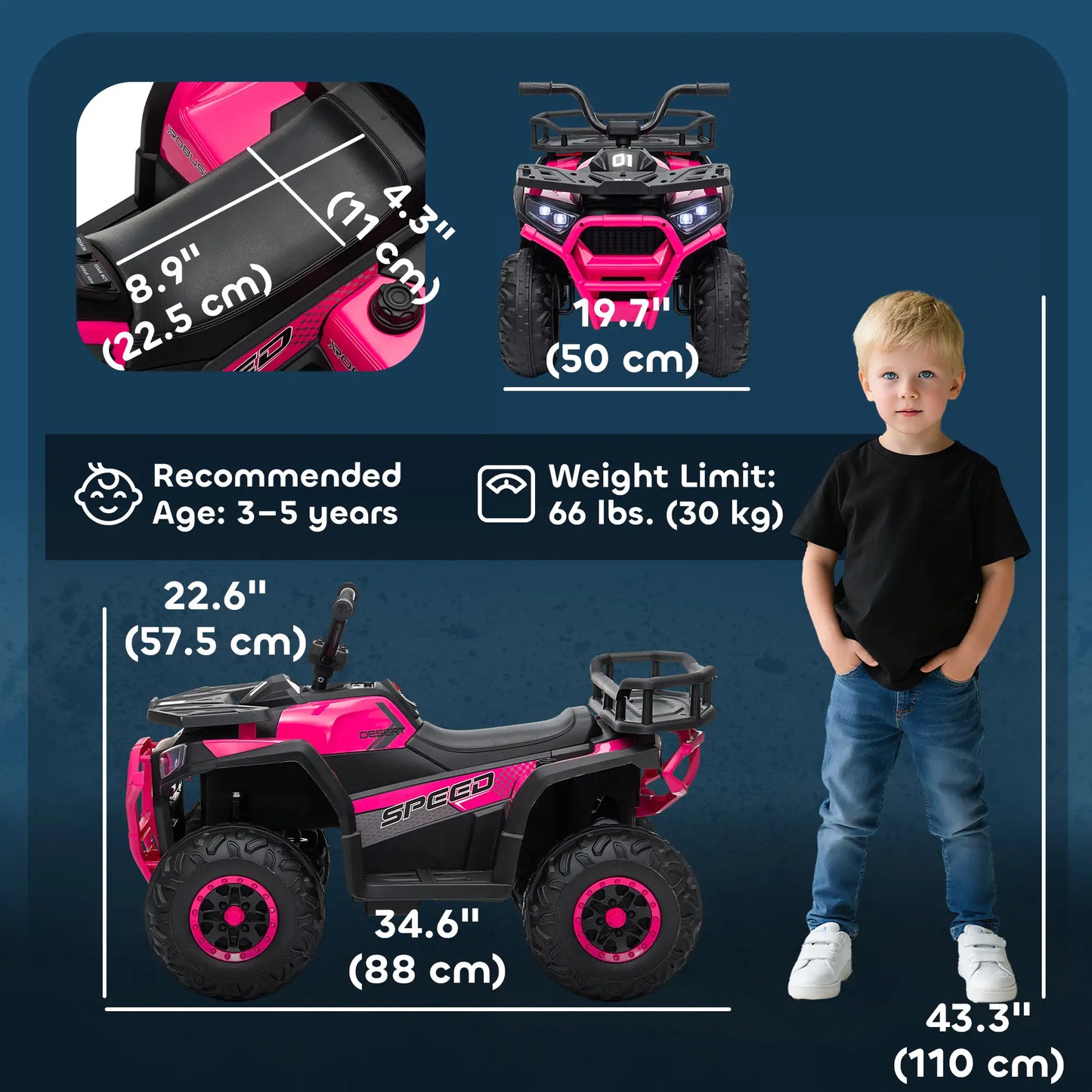 Kids ATV, 12V Electric Ride-On Toy, Spring Suspension, Pink Electric Ride On Toys at Gallery Canada