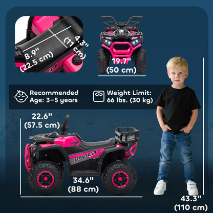 Kids ATV, 12V Electric Ride-On Toy, Spring Suspension, Pink Electric Ride On Toys at Gallery Canada