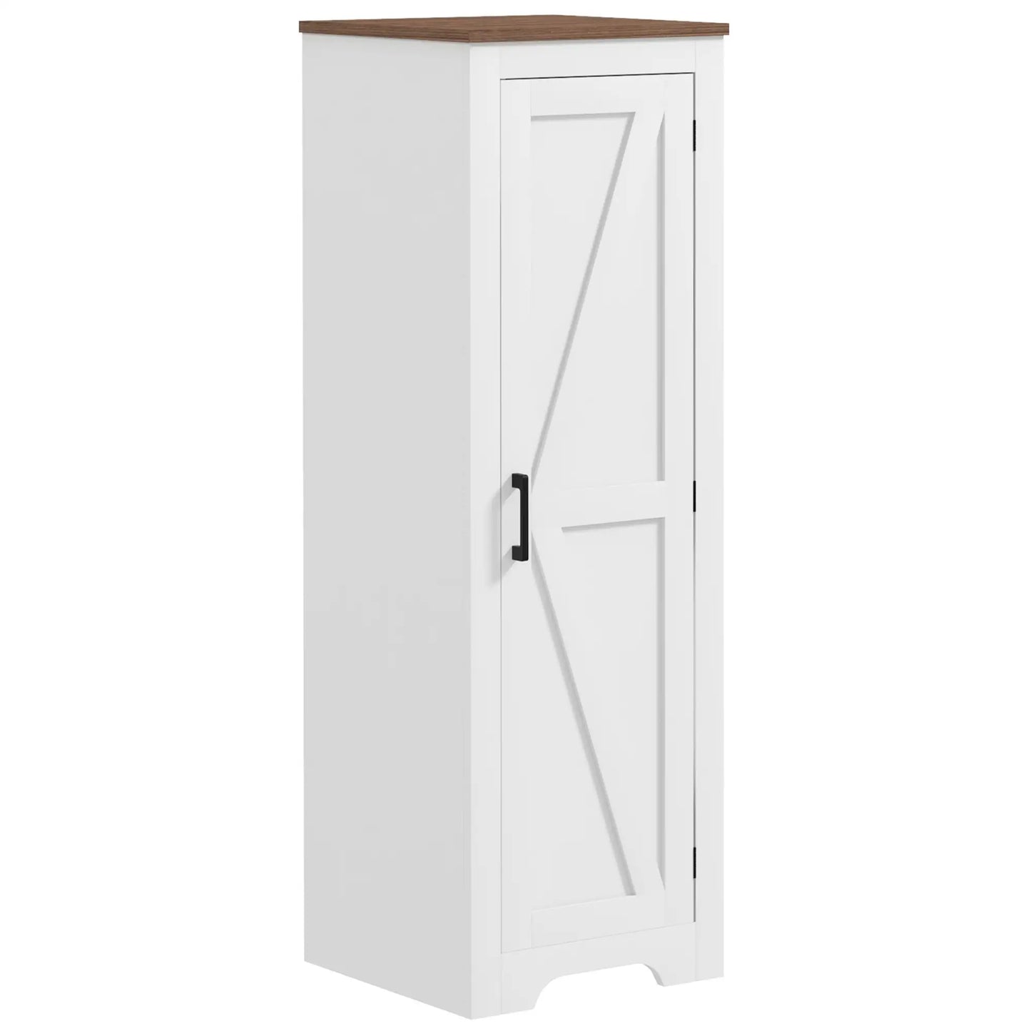 Farmhouse Accent Cabinet, Adjustable Shelf, Barn Door, White Storage Cabinets at Gallery Canada