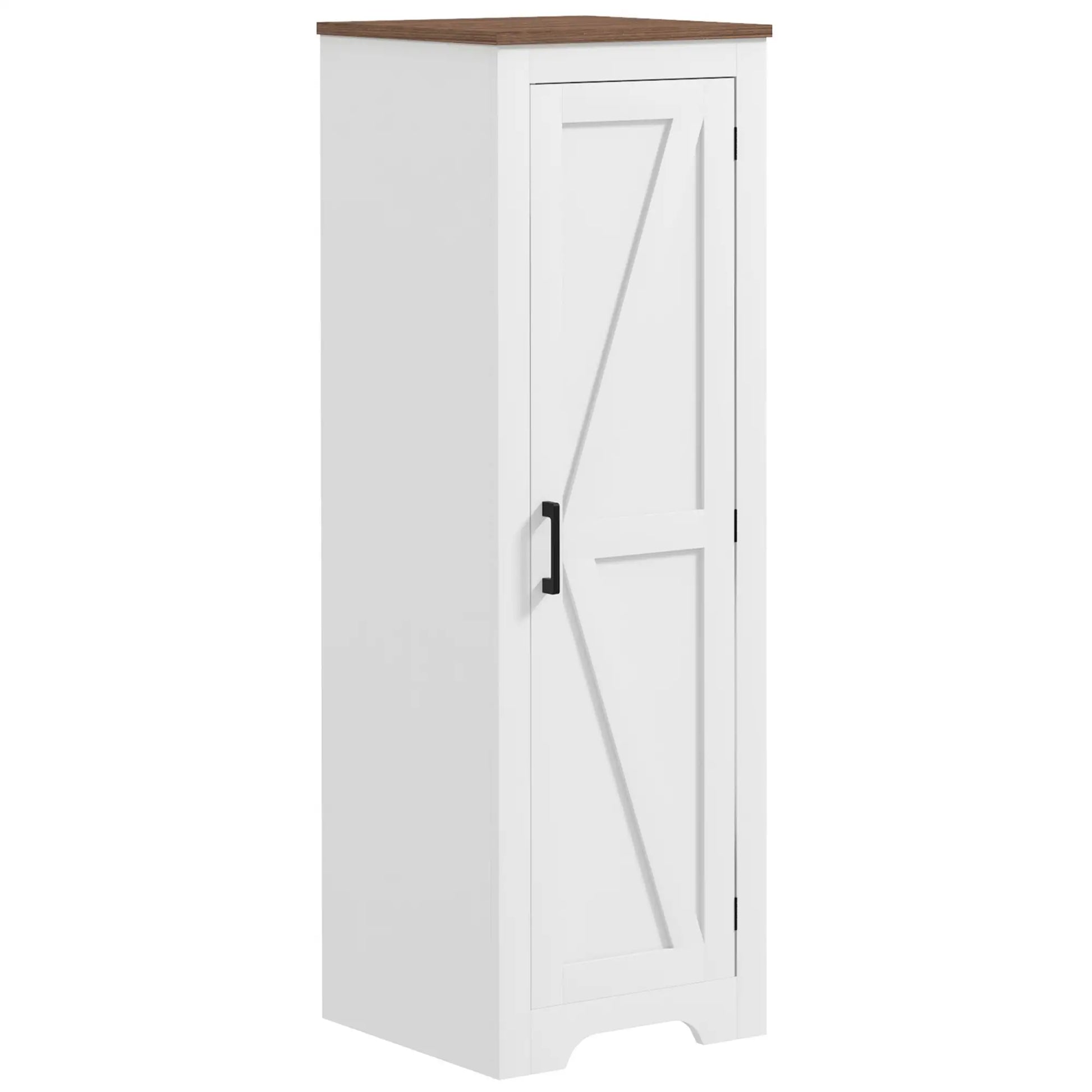 Farmhouse Accent Cabinet, Adjustable Shelf, Barn Door, White Storage Cabinets at Gallery Canada