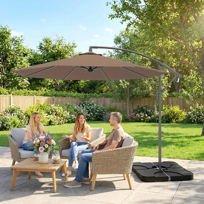 9.6ft Offset Patio Umbrella, Hanging Parasol, Crank, Base Cantilever Umbrellas at Gallery Canada