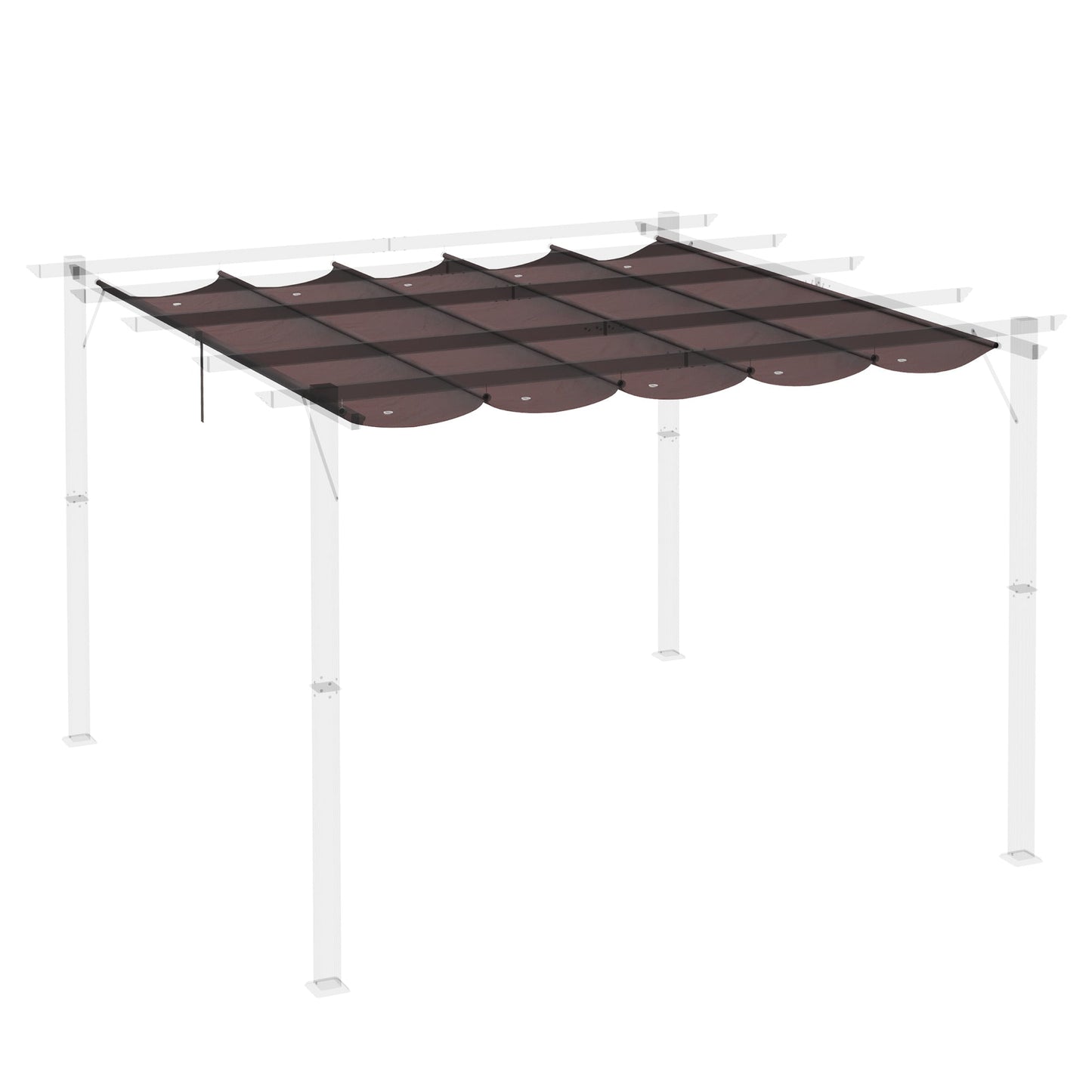 Retractable Replacement Pergola Canopy for 9.8' x 9.8' Pergola, Pergola Cover Replacement, Coffee at Gallery Canada