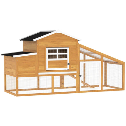 79" Wooden Chicken Coop, Outdoor Hen House, With Removable Tray, Brown Chicken Coops at Gallery Canada