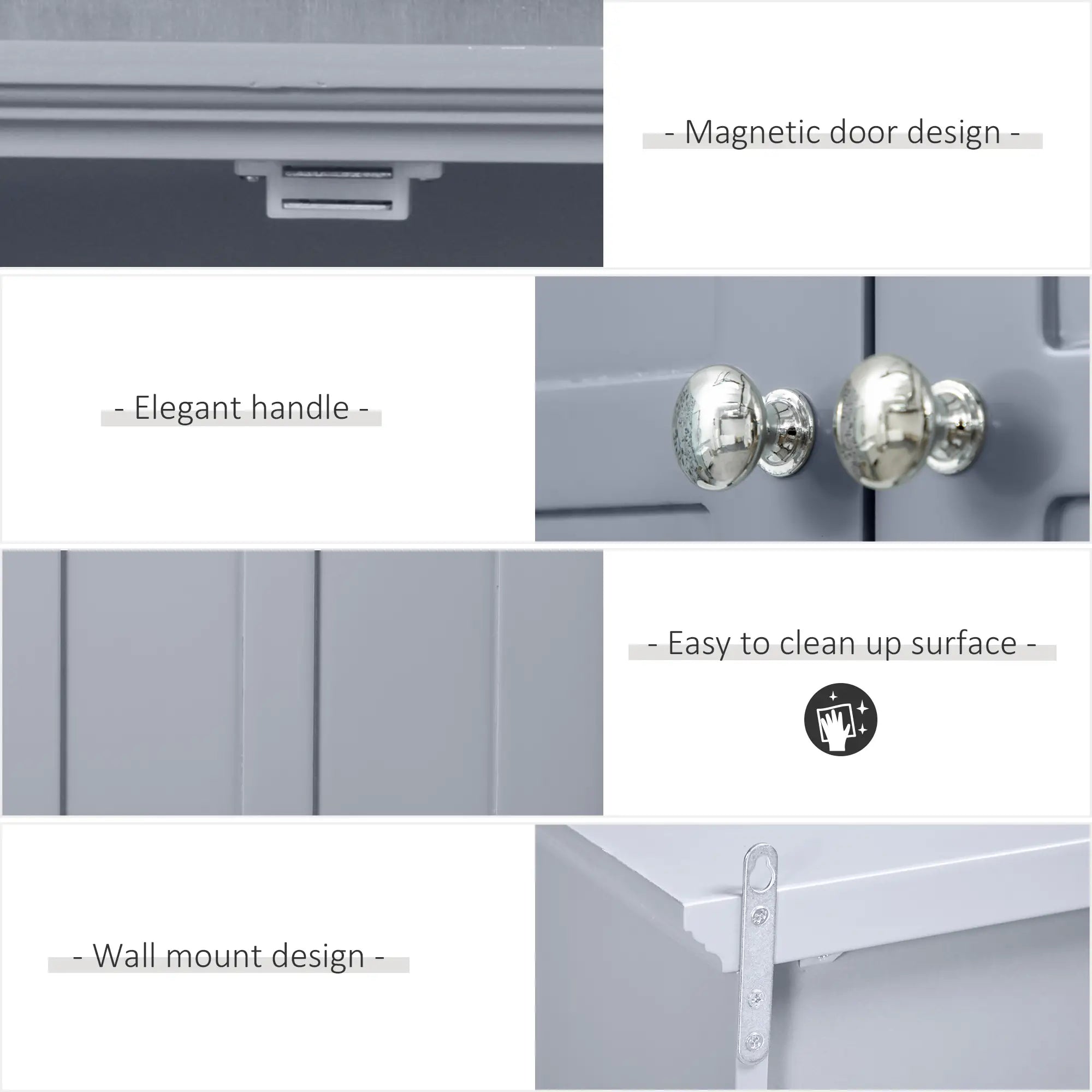 Wall Cabinet, Medicine Cabinet, Over Toilet, Adjustable Shelf, 2 Doors, Gray Wall Mounted Cabinets at Gallery Canada