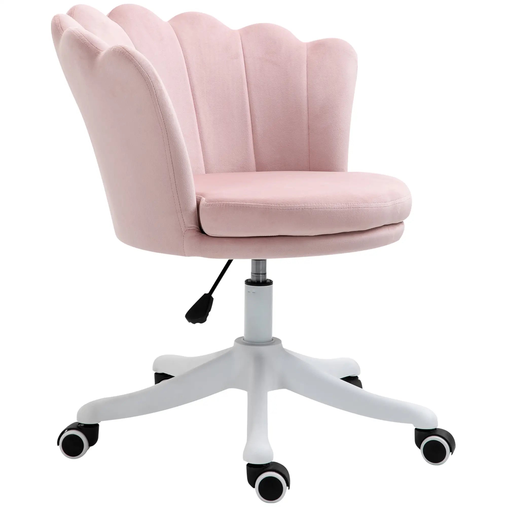 Adjustable Height Study Chair, Mid Back Velvet, Swivel Wheels, Pink Task Chairs at Gallery Canada