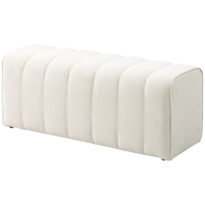 43" Upholstered Bed Bench, 485 lbs Capacity, Cream White Storage Ottomans & Benches Cream at Gallery Canada