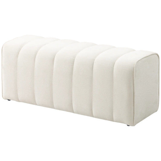 43" Upholstered Bed Bench, 485 lbs Capacity, Cream White Storage Ottomans & Benches Cream at Gallery Canada